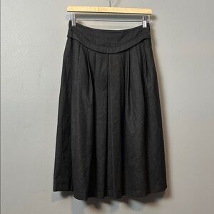 Vintage Jurgen Weiss Gray drop waist cashmere wool blend pleated midi skirt M